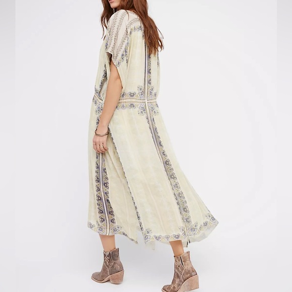 Free People New Romantics Gardenia Fog Maxi Dress Stone Bohemian Casual Women’s - Picture 2 of 15